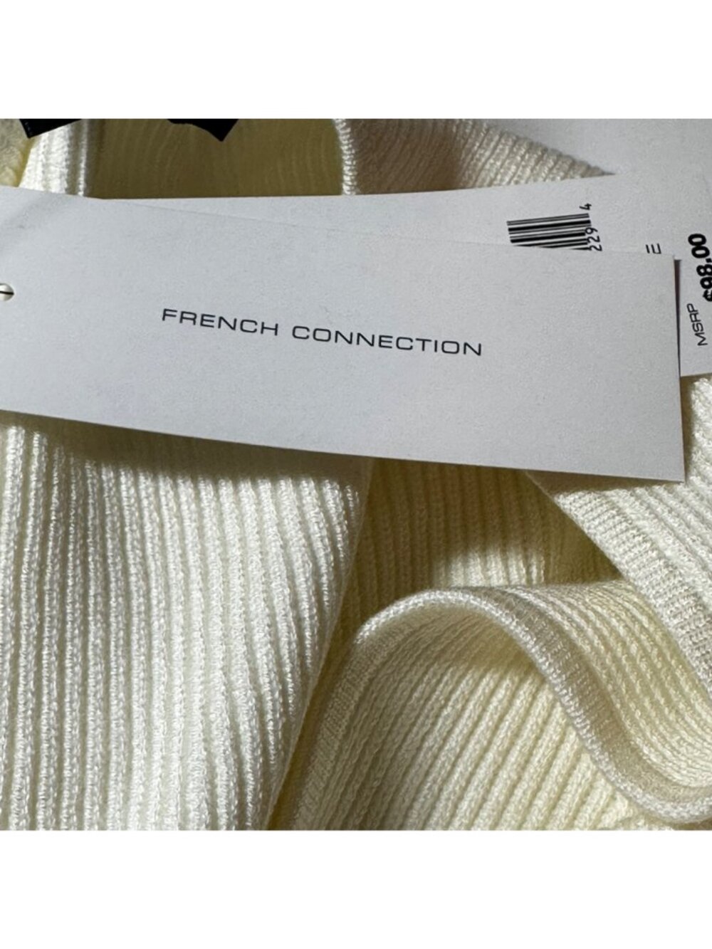 French Connection Jaida Top M Summer White Wool Blend MSRP $98 Capsule Academia - Picture 8 of 14